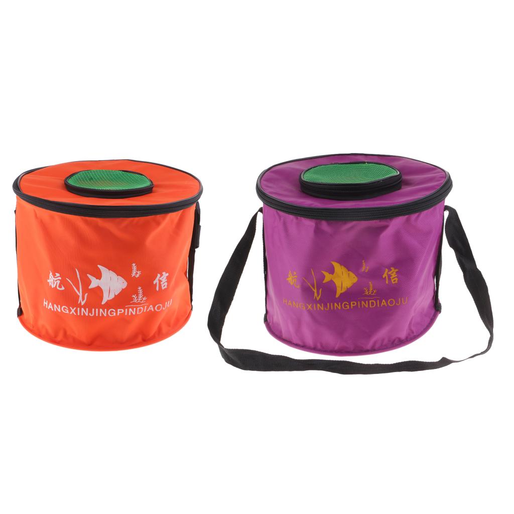 Collapsible Folding Fishing Bucket Outdoor Camping Fish Water Bucket Round S