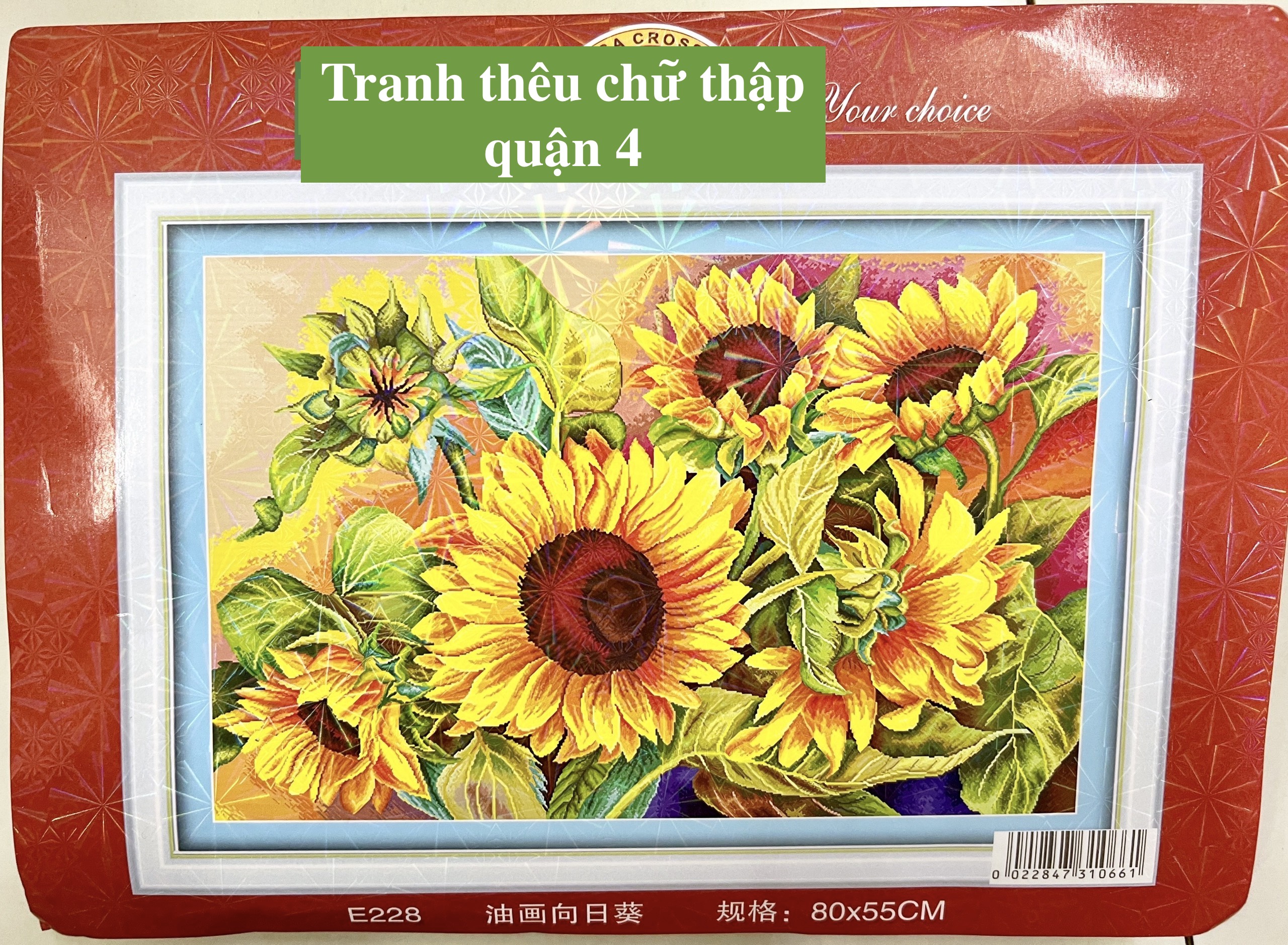 Tranh thêu kín Đức mẹ Maria VS8005, kích thước 60 x 80 cm