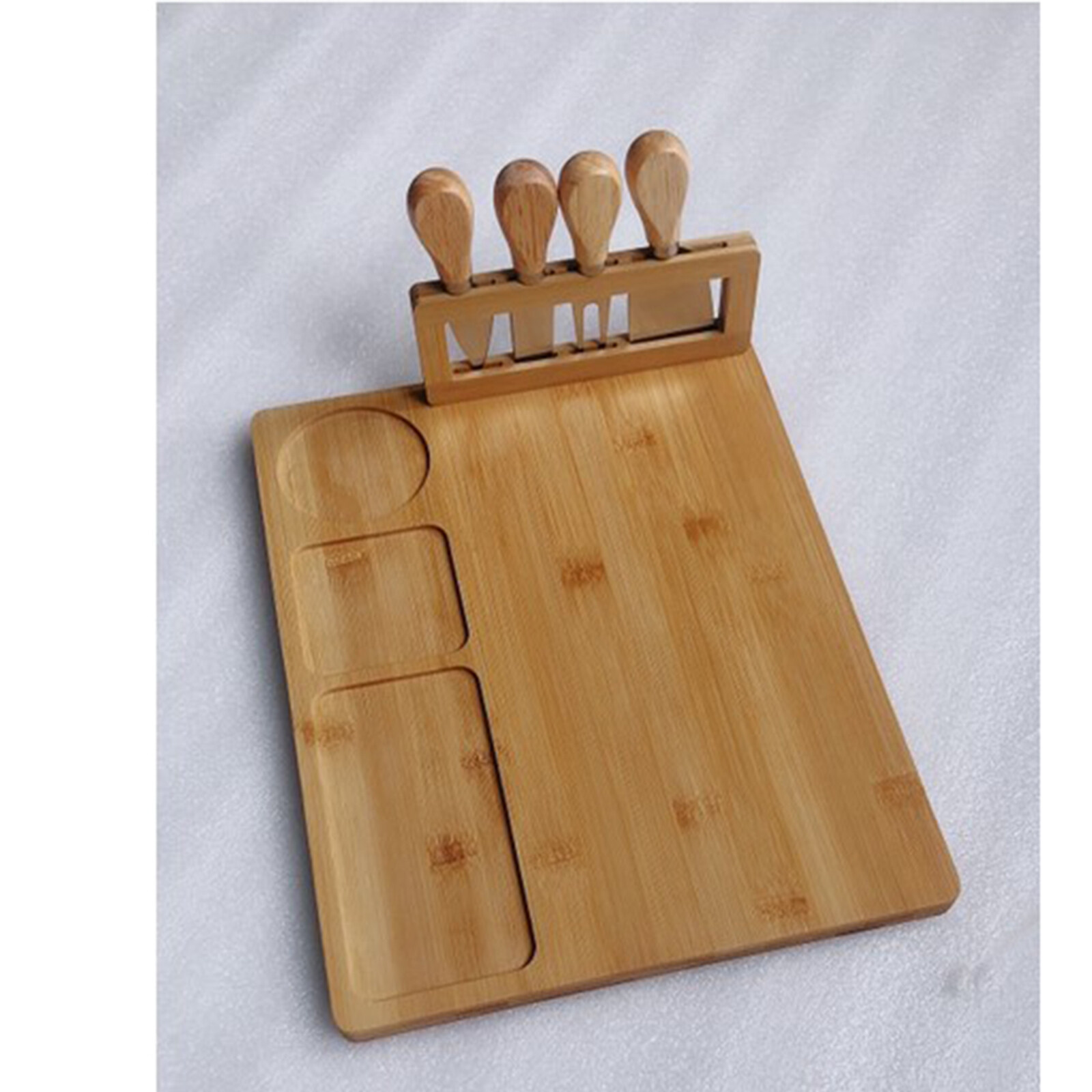 Thớt Phô Mai Bằng Gỗ Với Bộ Dao Inox Nhà Bếp Gia Đình Rectangle Charcuterie Cheese