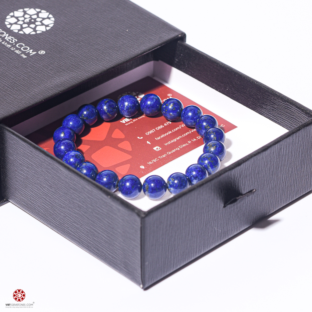 Vòng tay đá Lapis Lazuli tự nhiên 100% hợp mệnh Thủy, Mộc | VietGemstones