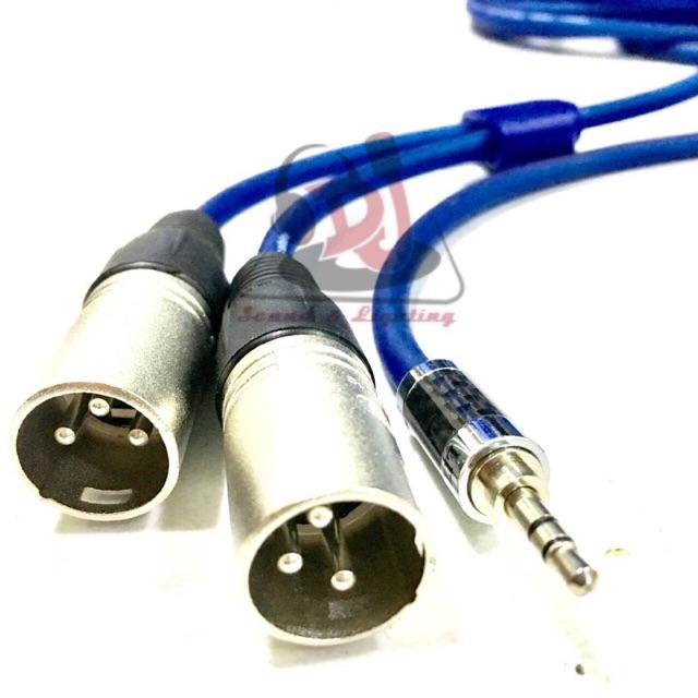 dây tín hiệu phát nhạc rắc 3.5mm sang 2 rắc XLR