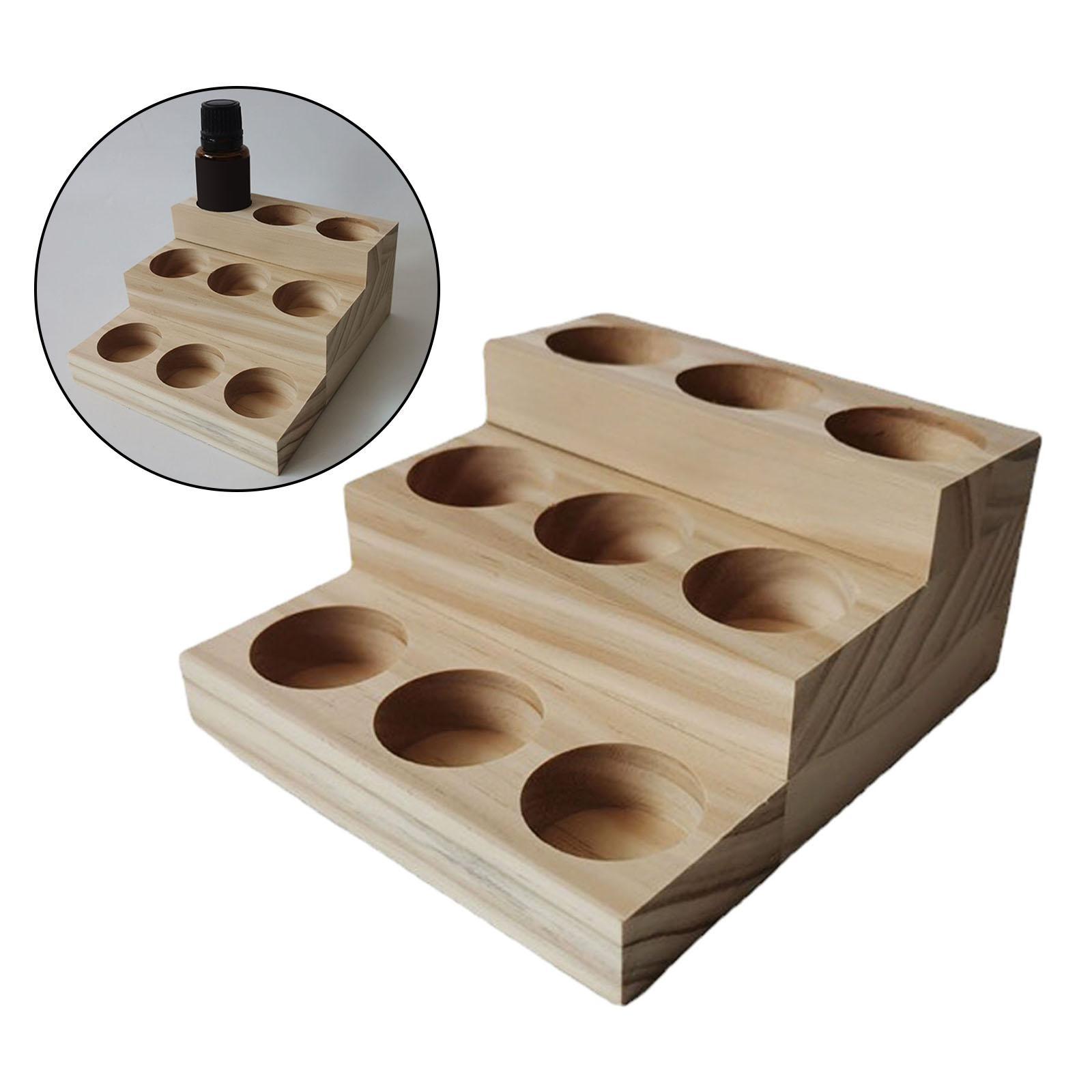 Wooden Essential Oil Display Stand 15ml Perfume Bottles Holder Storage Rack