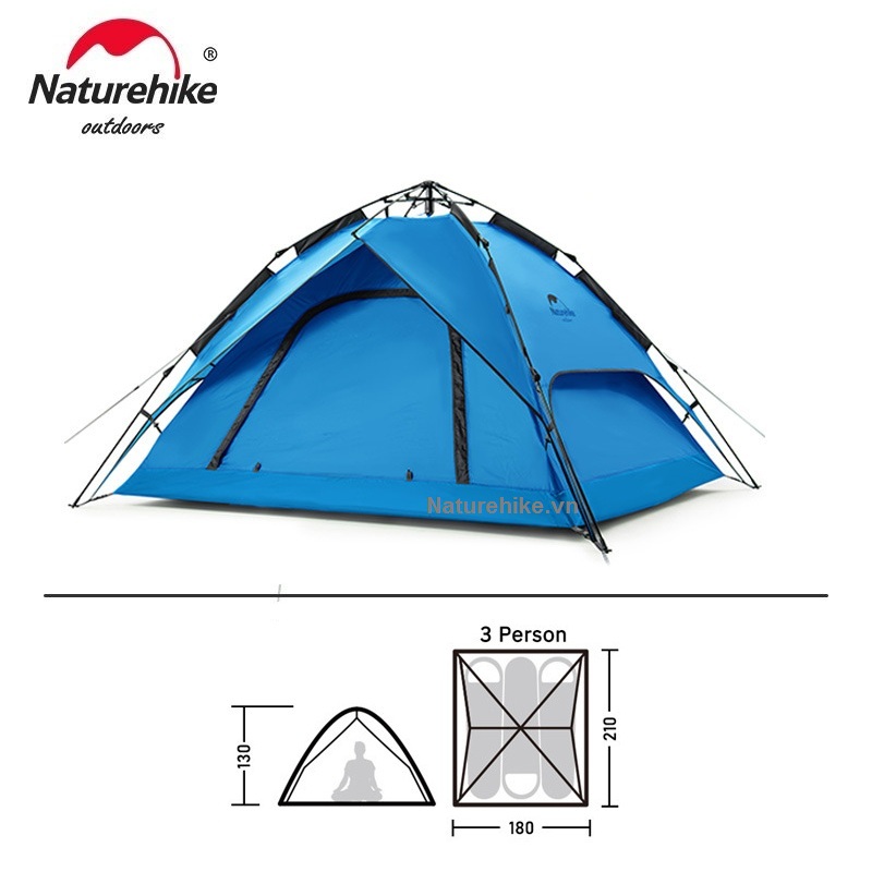 Lều 3 người tự bung NH21ZP008, lều dã ngoại (Automatic tent for 3 people)