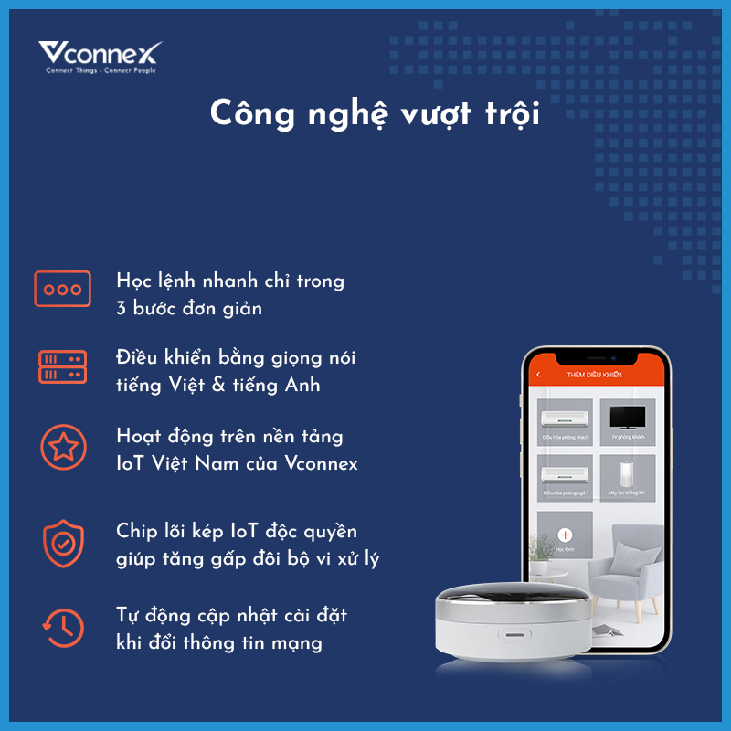 Bộ Điều Khiển Hồng Ngoại Từ Xa Thông Minh Vconnex - Hàng Chính Hãng