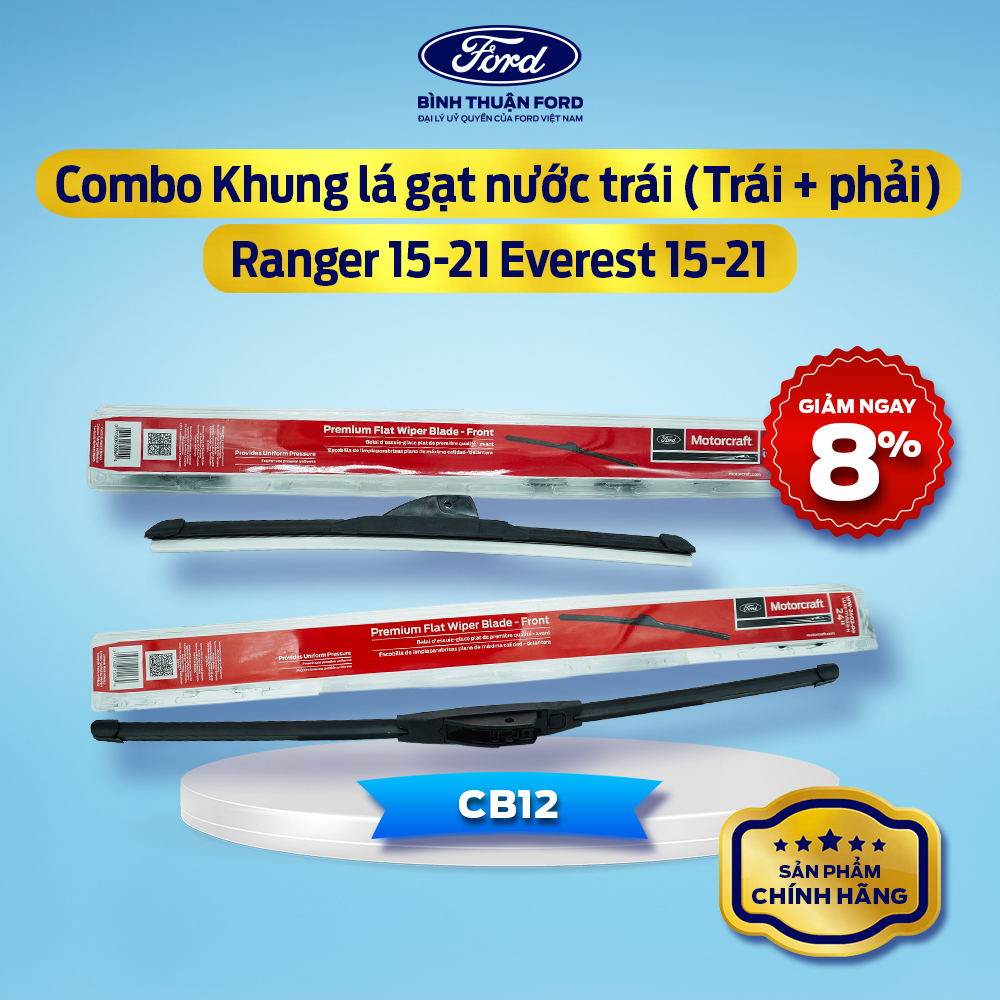 [COMBO GIÁ HỜI] Combo Khung Lá Gạt Nước, Gạt Mưa (Trái + phải) Ford Ranger 15-21, Everest 15-21