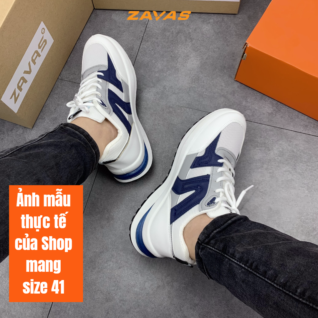 Giày thể thao sneaker nam ZAVAS thời trang đế cao 3cm lưới thoáng khí chạy bộ, đi chơi form giày gọn gàng êm chân - S422