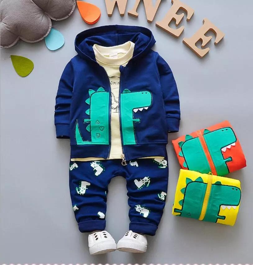 Bé Bé Trai Quần Áo Bộ Thu Xuân Sơ Sinh Cotton Thời Trang Áo Khoác + Áo + Quần 3 Tracksuits Cho Bebe Bé Trai tập Đi Giày Bộ