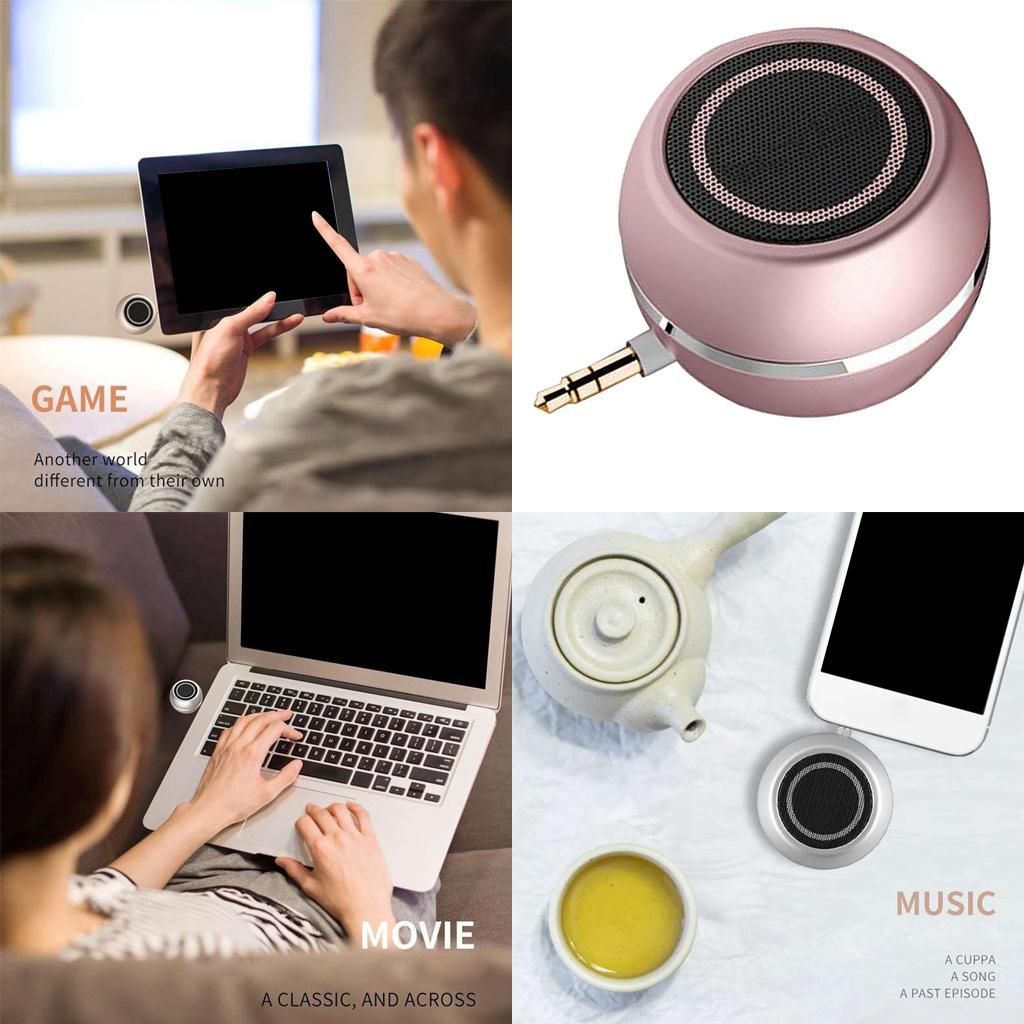 Mini Speaker 3.5mm Jack AUX Music Audio Player for Phone Notebook Rose Gold