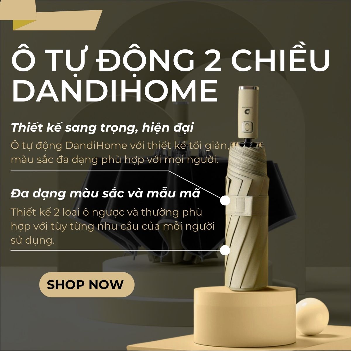 Ô (dù) tự động 2 chiều cao cấp DandiHome chống UV