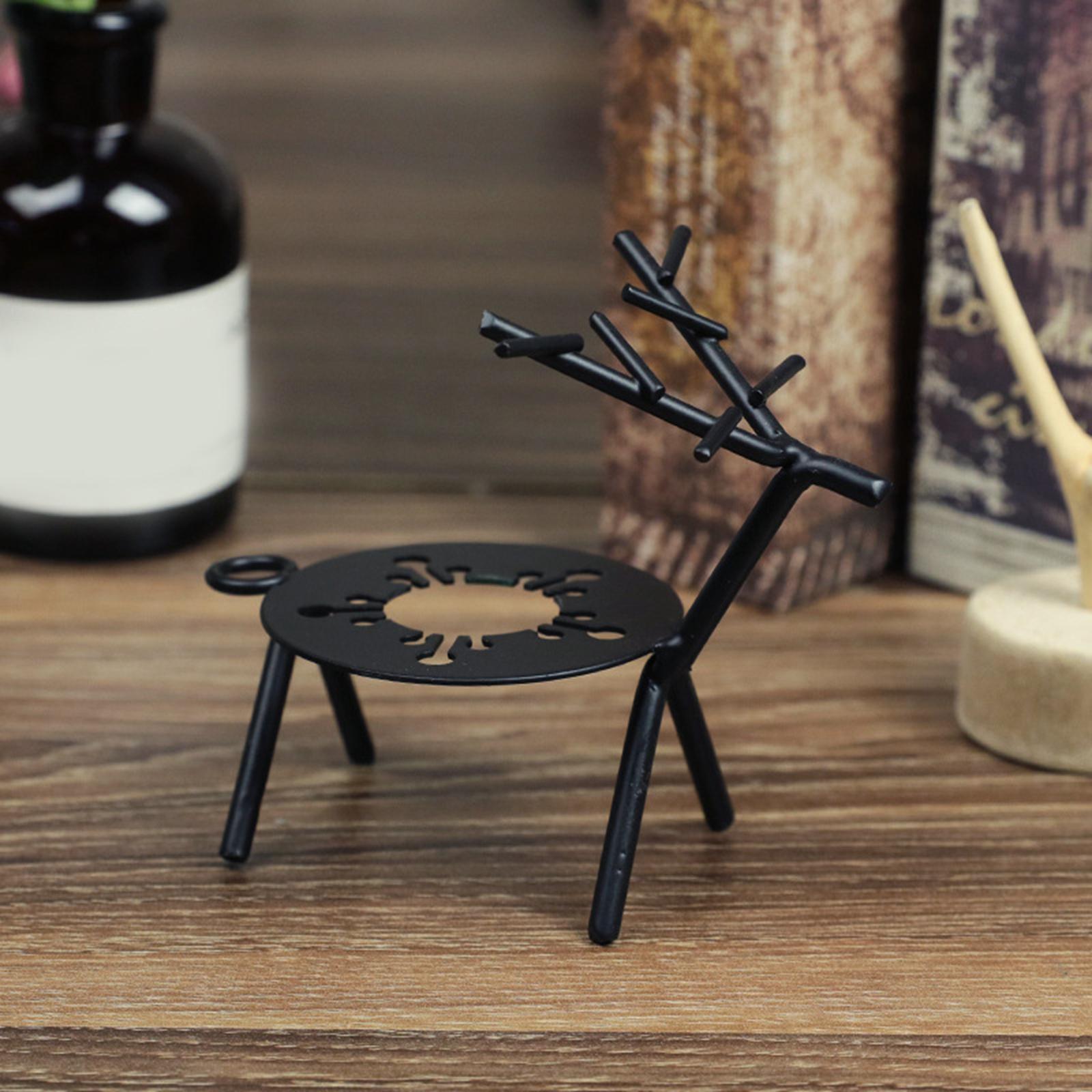 Metal Reindeer Tealight Candle Holders .5x7x10cm Black Finished