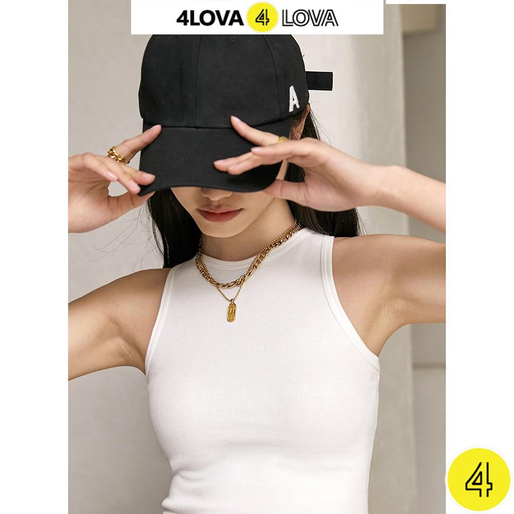 Áo croptop nữ 4LOVA kiểu ôm sát nách chất liệu cotton cao cấp