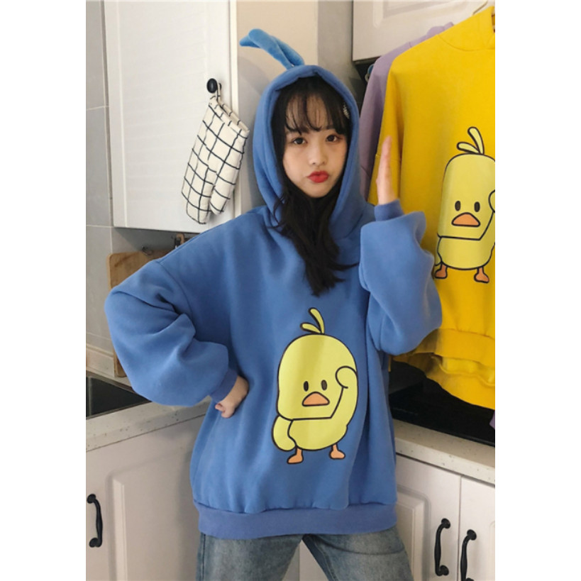Áo Khoác Hoodie Vịt Gà Con Dễ Thương Trùm Đầu Hàn Quốc Mới
