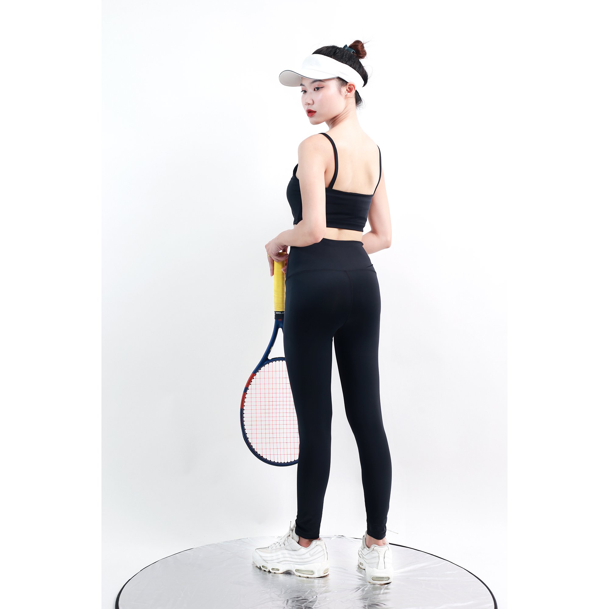 Set Quần Dài Lưng Cao + Áo Bra 2 Dây Kèm Mút Ngực Tập Yoga Aerobic Chạy Bộ Co Giãn Tốt, Tôn Dáng CH056