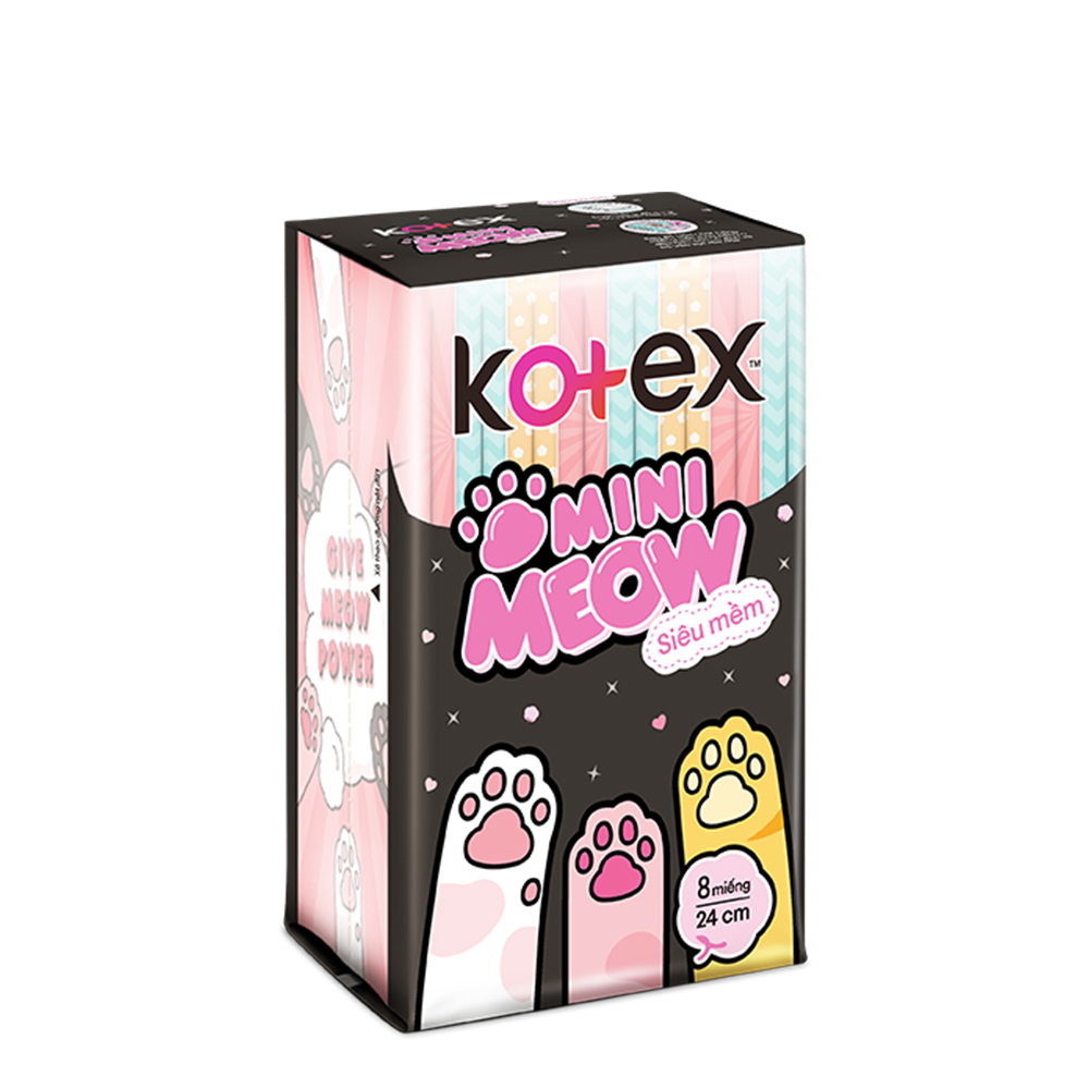 Combo 8 Băng vệ sinh Kotex Mini Meow Siêu Mềm SMC 8 miếng