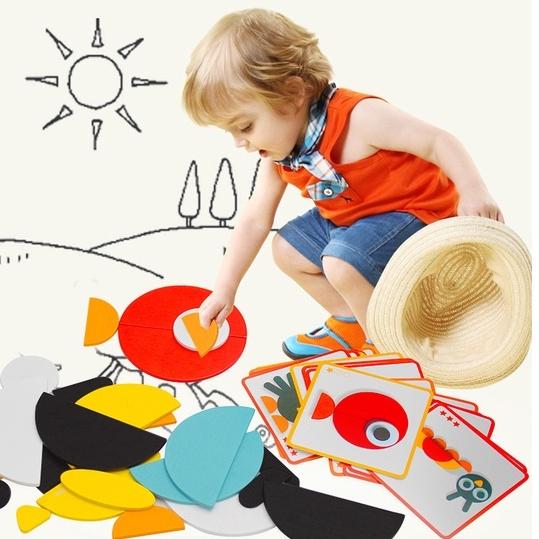 BỘ GHÉP HÌNH ĐỘNG VẬT- GHÉP HÌNH THEO TRANH- ĐỒ CHƠI MONTESSORI