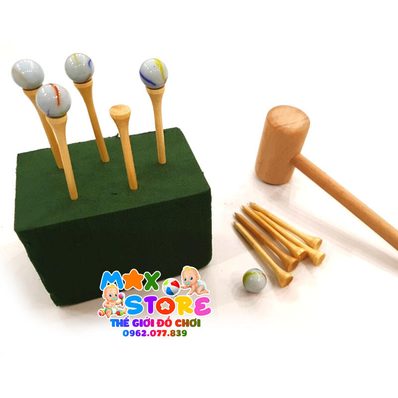 Set Đồ Chơi Búa và 20 Đinh Gỗ Rèn Luyện Khéo Léo, Tính Tập Trung