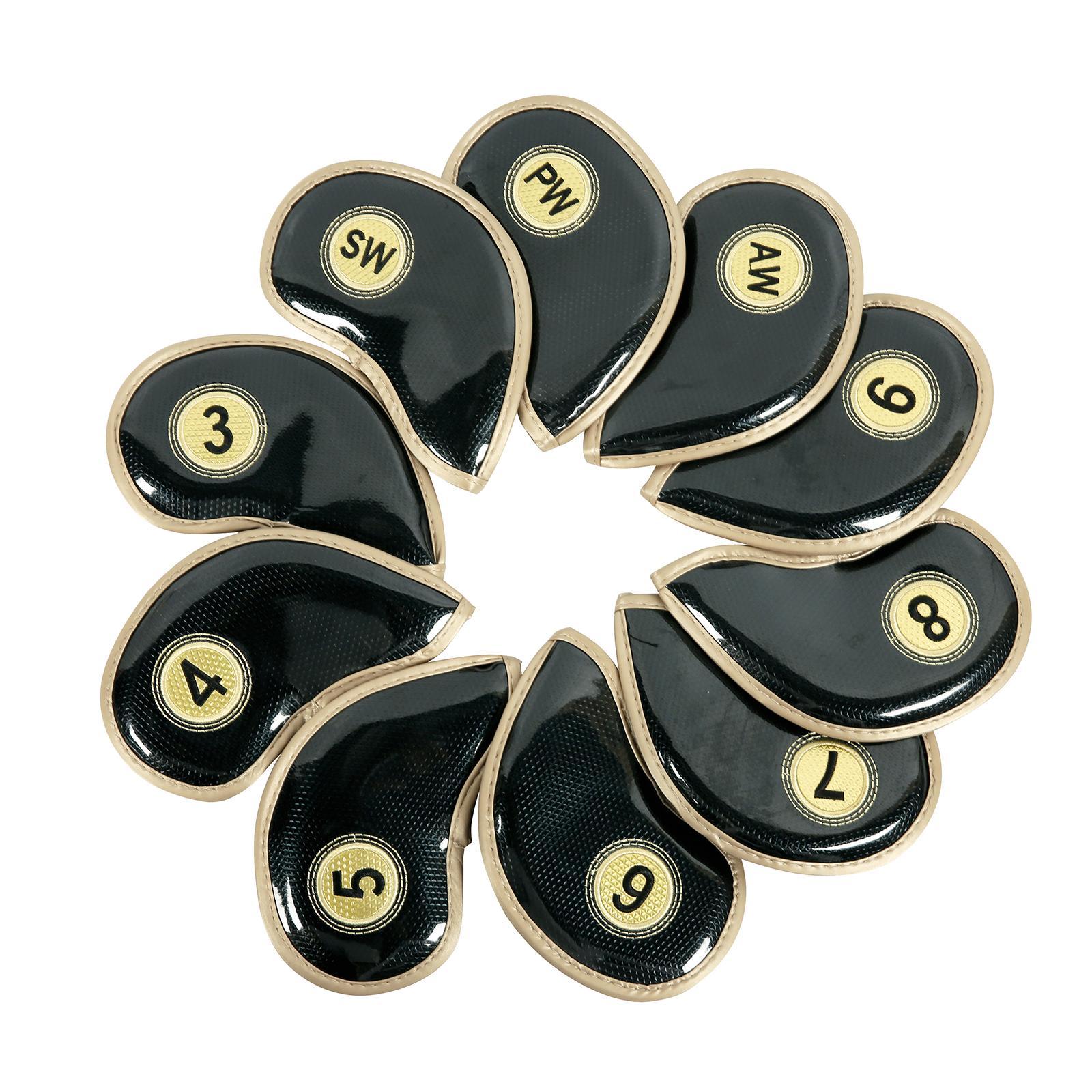 10 Pieces Golf Iron Headcover Set Golf Club Head Cover Protector Golf Accessories