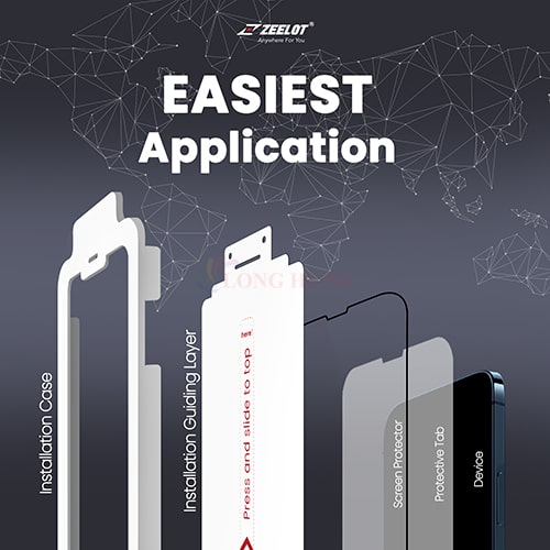 Dán màn hình cường lực Full viền chống nhìn trộm Zeelot SOLIDsleek dành cho iPhone 13 Series (hỗ trợ Kit dán) - Hàng chính hãng