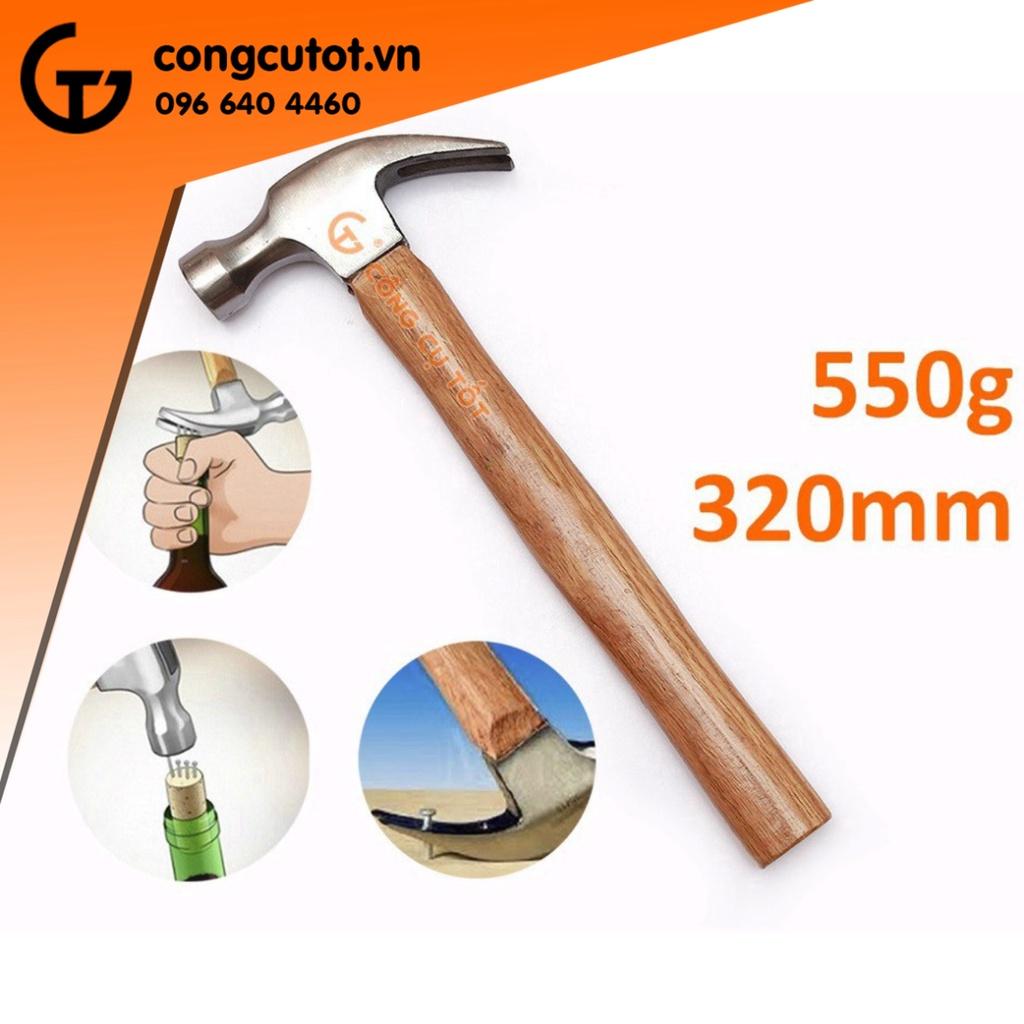 Búa nhổ đinh sừng dê trắng cán gỗ 550g 320mm