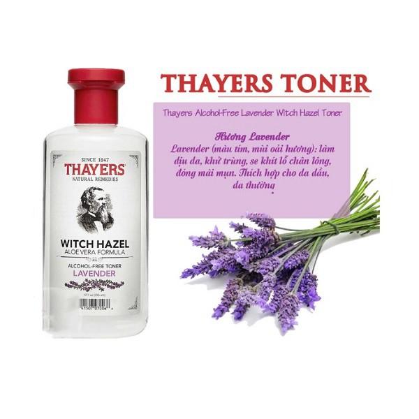 Nước Hoa Hồng Se Khít Lỗ Chân Lông Không Chứa Cồn Thayers Alcohol Free Witch Hazel Lavender 355ml