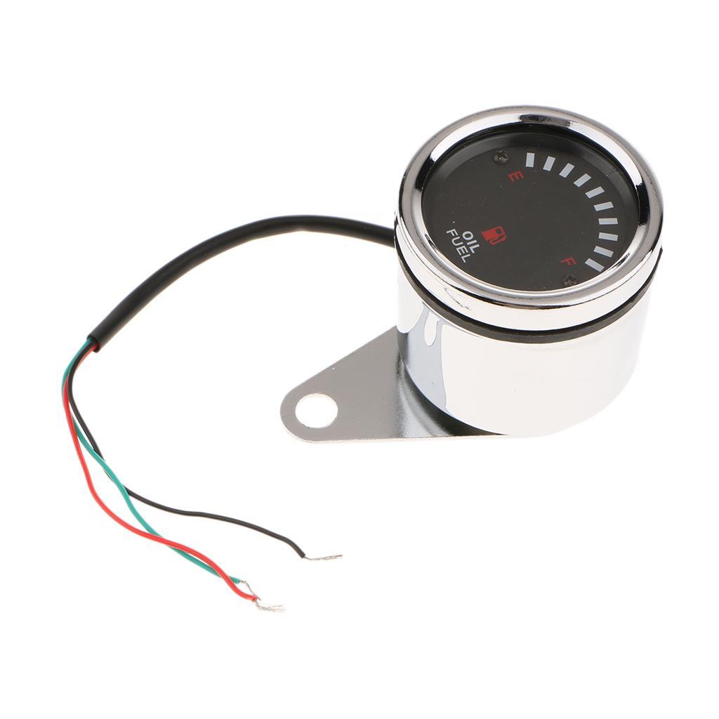 60mm Universal Car Motorcycle Fuel   Gauge LED Light Display 12V