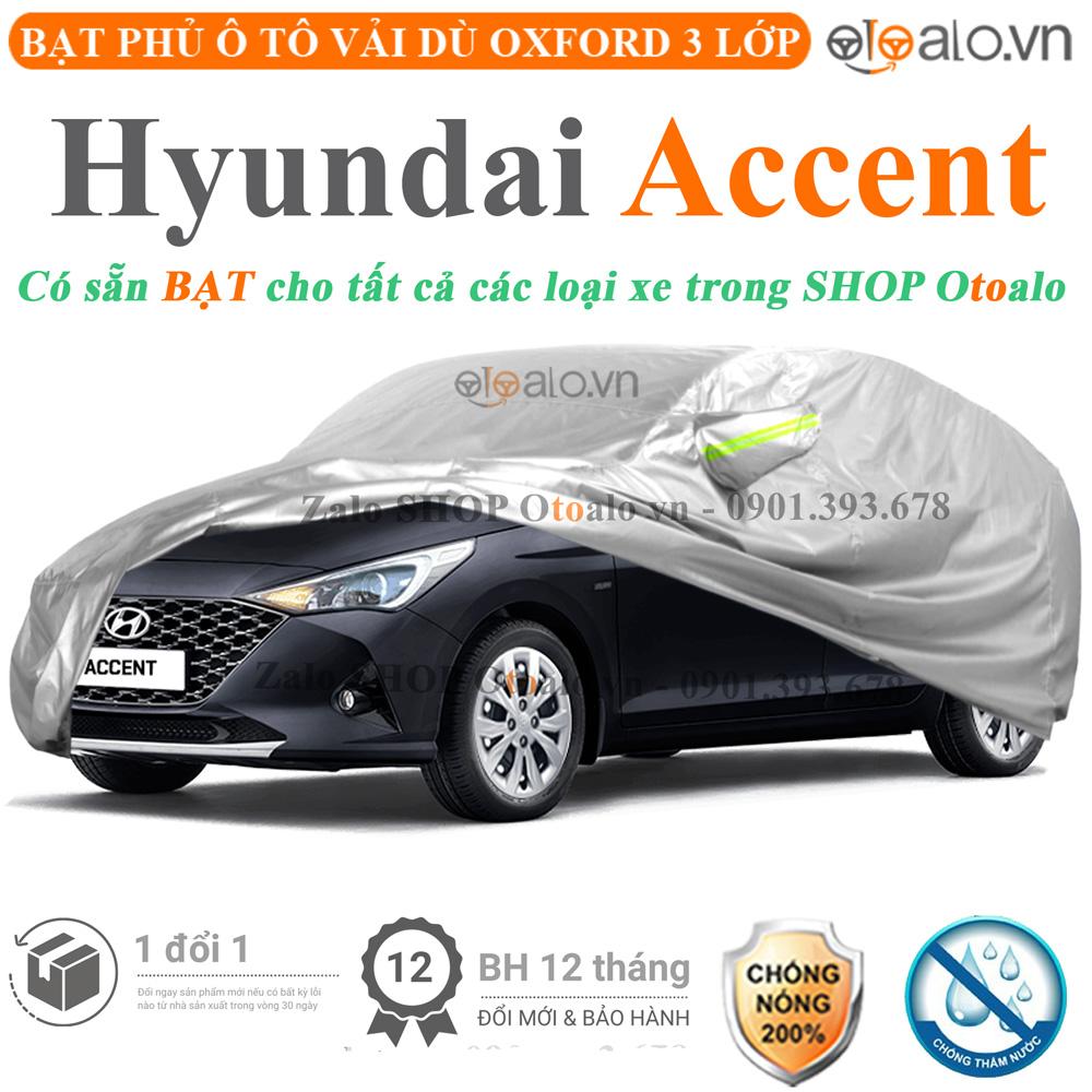 Bạt che phủ xe ô tô Hyundai Accent vải dù 3 lớp CAO CẤP BPXOT - OTOALO