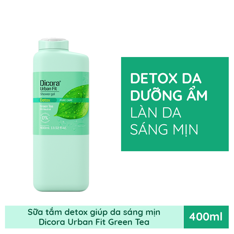 Sữa tắm detox trà xanh Dicora Urban Fit - 400ml