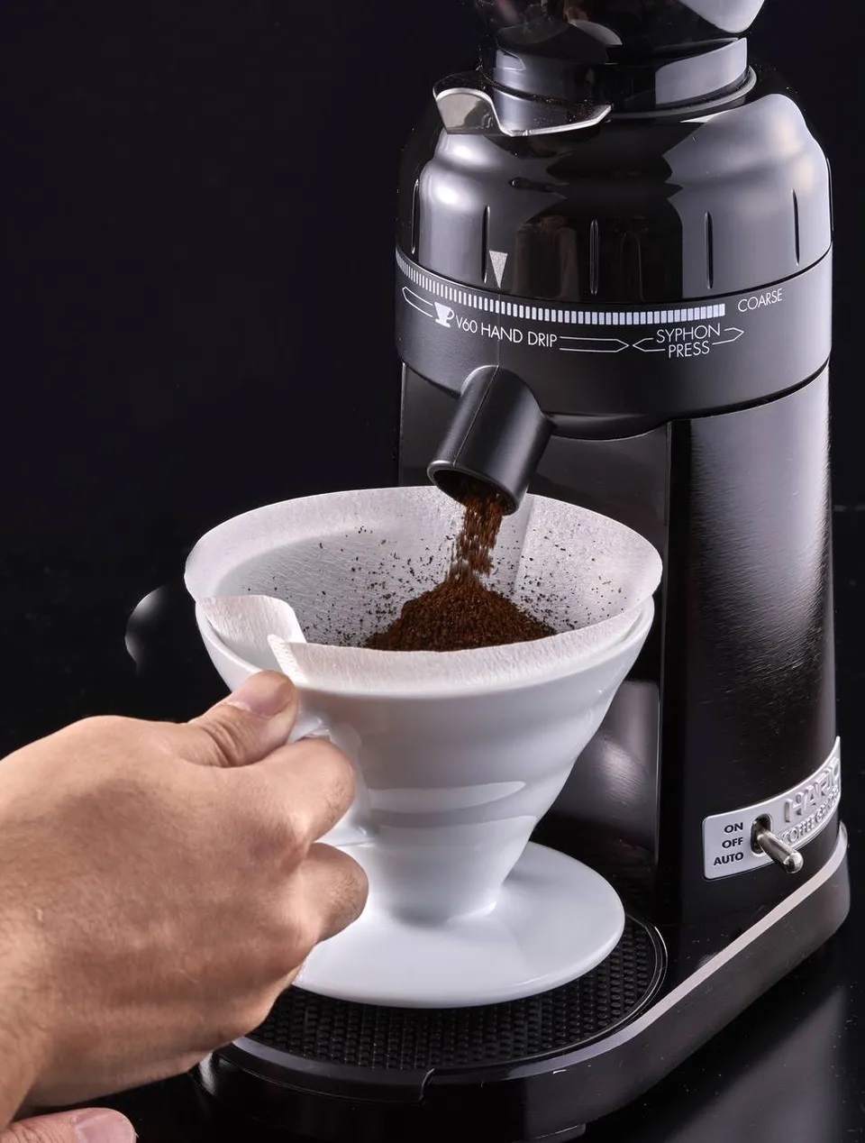 Máy Xay Cà Phê Điện Tử Hario V60 Electric Coffee Grinder, EVCG-8B-E - Hàng Chính Hãng