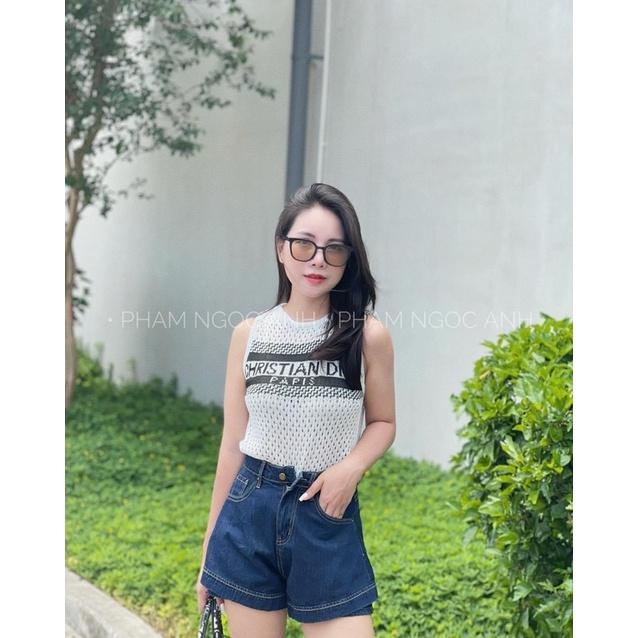 Áo len lưới sát nách chữ ĐI Ô