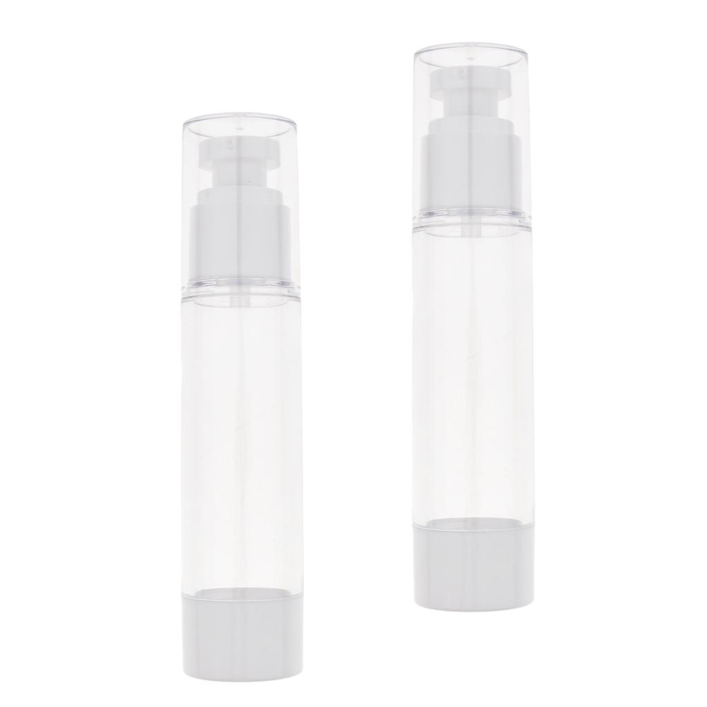 2x Chai Bơm Không Khí Vô Trùng Mực Có Thể Nạp Lại / Lotion / Serum