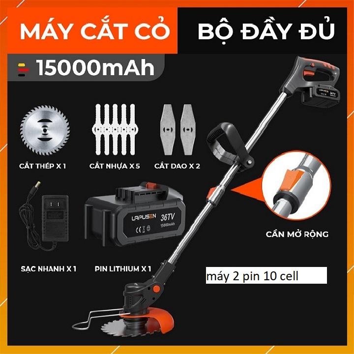 Máy cắt cỏ LAPUSEN-  Máy cắt cỏ cầm tay, Máy 2 pin khủng 10cell, Hàng nhập khẩu cao cấp, Bảo hành 12 tháng