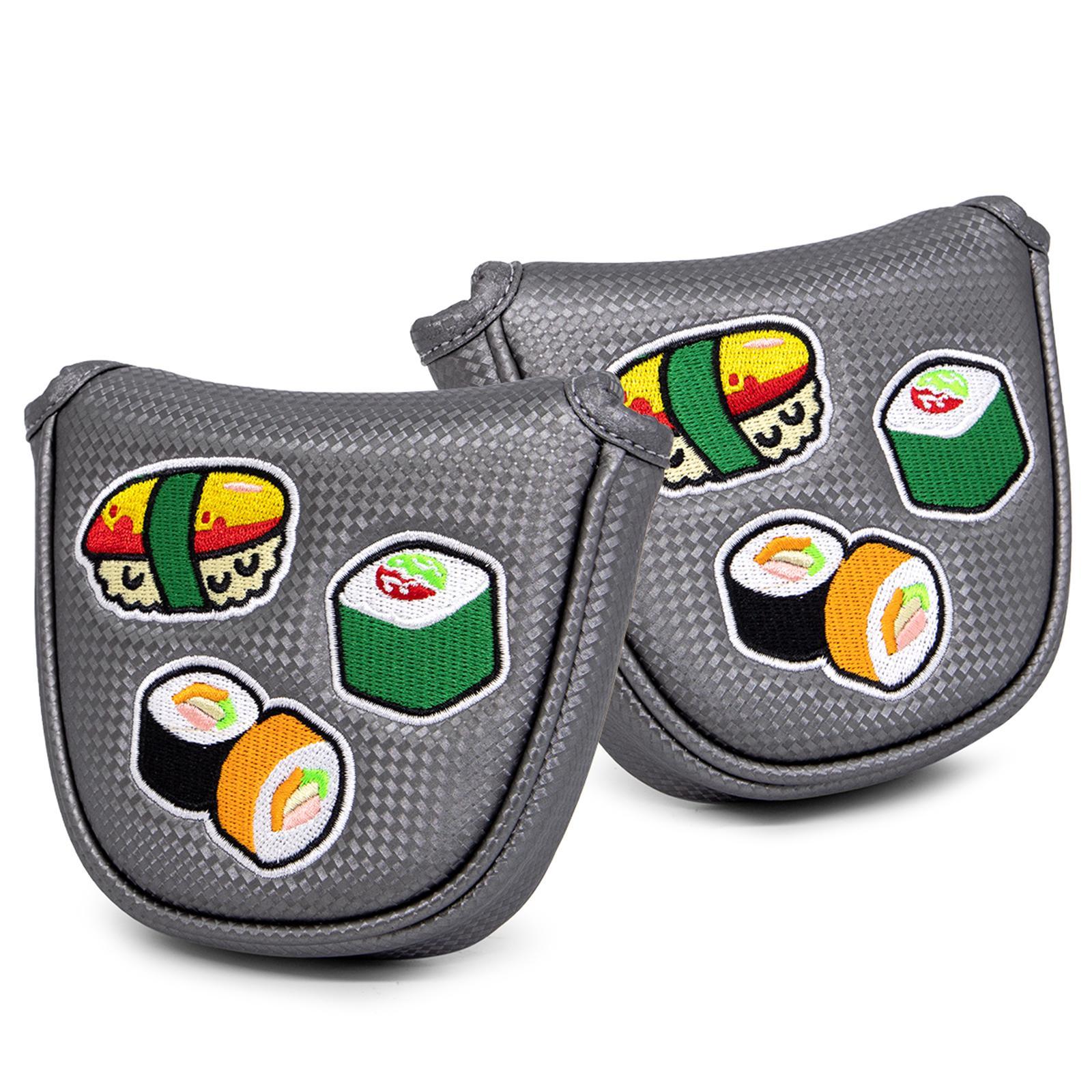 Pu Golf Putter Cover Half Mallet Head Cover Club Head Protector Guard Black