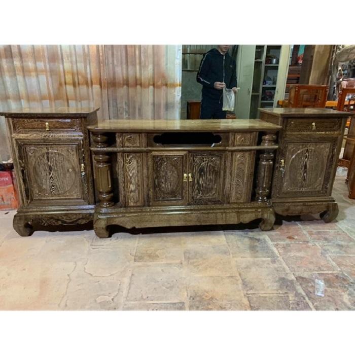 kệ tivi gỗ mun đuôi công