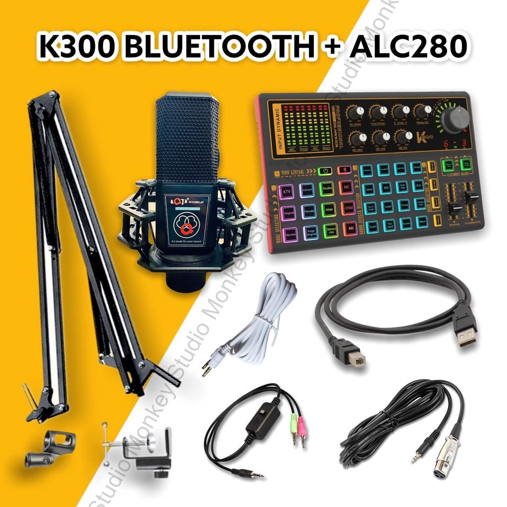 Bộ Mic Hát Livestream Soundcard K300 &amp; Mic ALC280 Chất Lượng Cao, Âm Thanh Cực Kỳ Sống Động