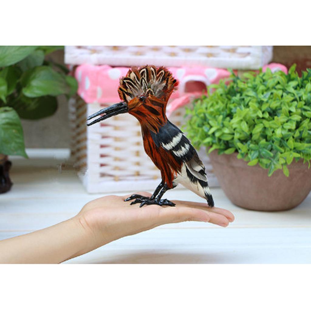 Hình ảnh Colorful Artificial Feathered Hoopoe Bird Statue Realistic Hoopoe Sculpture