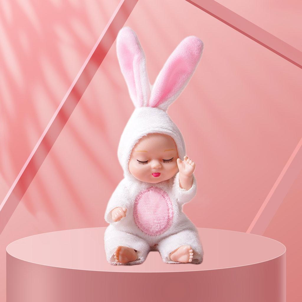 Cartoon Sleeping Baby Doll Keychain Accessories Car Toy Gifts Decor Rabbit