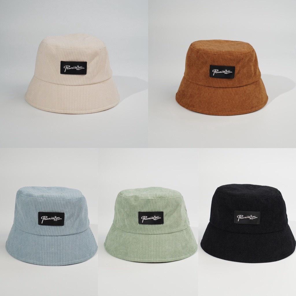 Mũ bucket Nón tai bèo vành cụp PromissYou Chất Nhung tăm cao cấp 425 nhiều màu sắc Ulzzang form unisex nam nữ