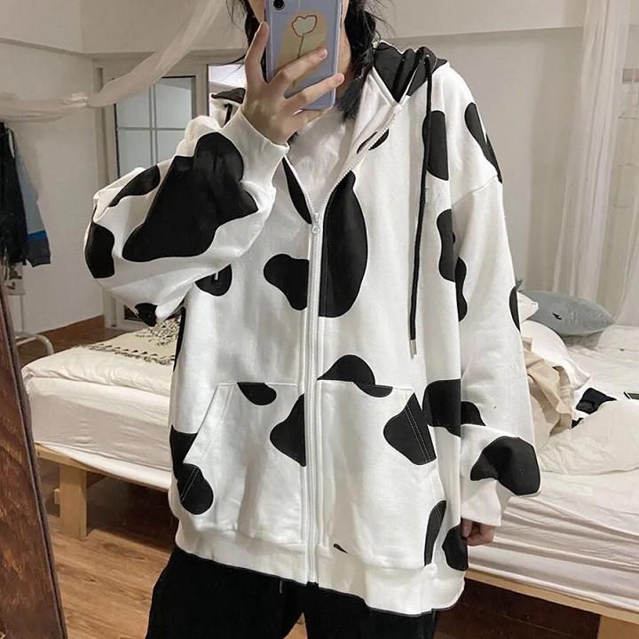 Áo Hoodie ZIP Bò Sữa UNISEX Form Rộng Nam Nữ - Chất Nỉ Bông Ulzzang KUN