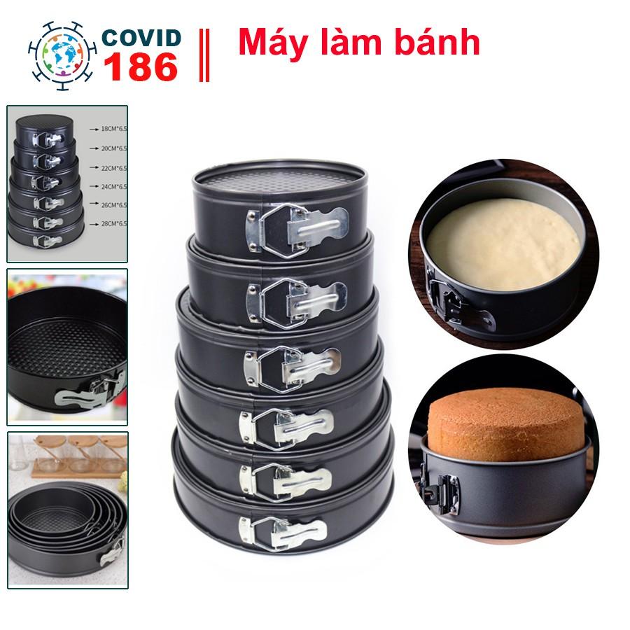 Dụng cụ làm bánh chuyên nghiệp bộ 6 khuôn nướng bánh chống dính đế rời, có khóa dễ dàng vệ sinh