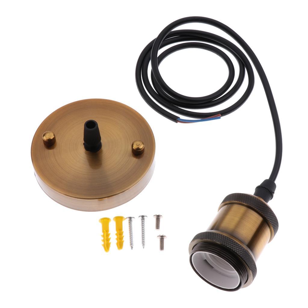 E27 Metal Lamp Socket Vintage Hanging Pendant Light Pendant Light Fixture #1