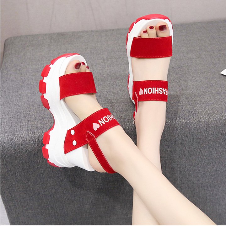 Sandal đế xuồng 10.5cm X445 da lộn, đế cao su công nghệ mới siêu nhẹ