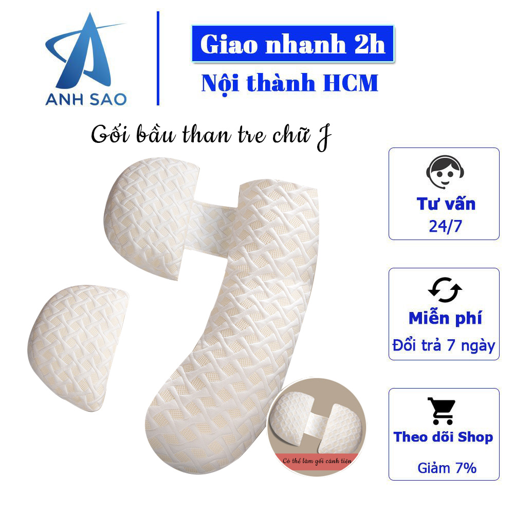 Gối bầu than tre đa năng hình chữ J cao cấp A