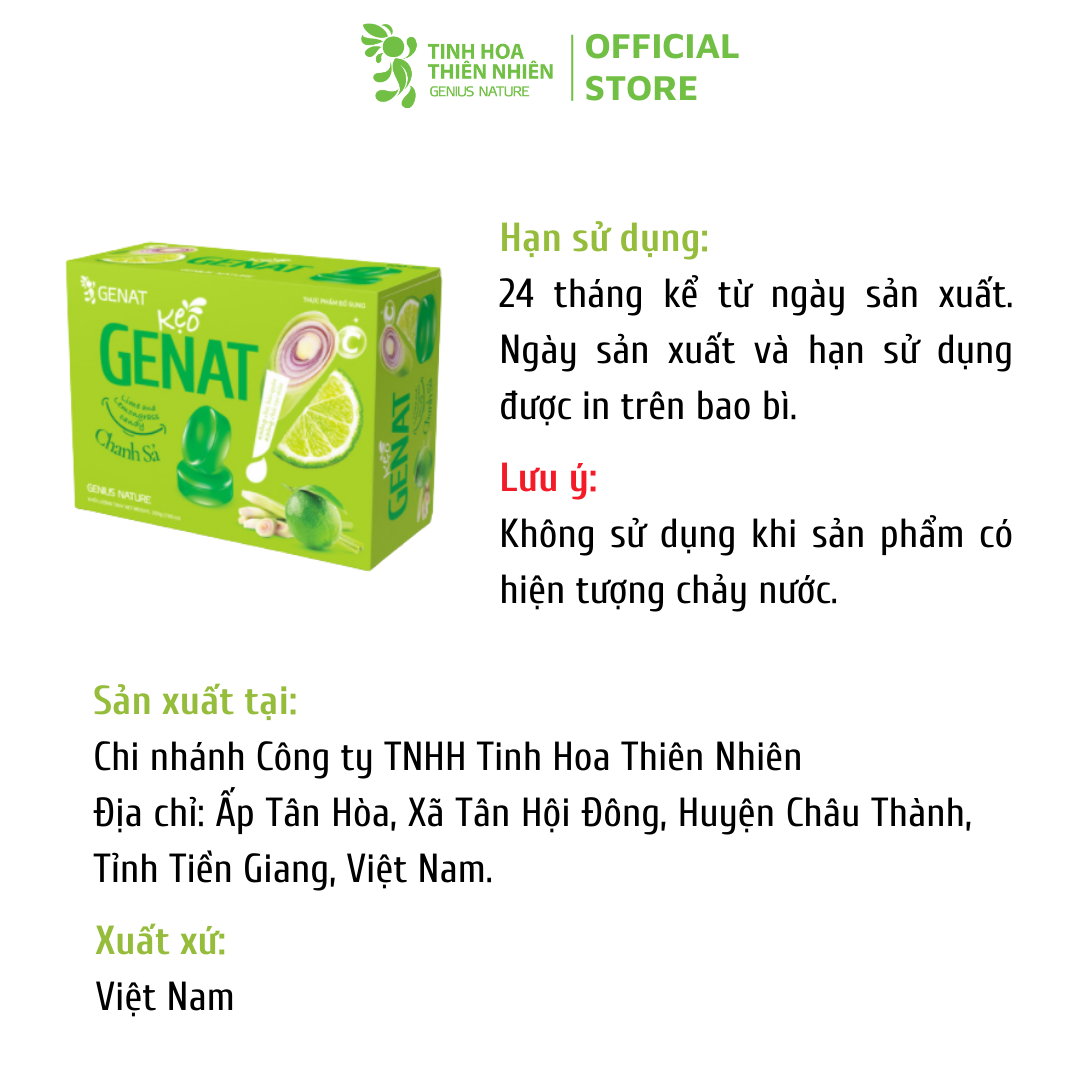 Combo 3 sản phẩm - Kẹo thảo mộc Gezcol, Genat Gừng, chanh sả - Genat - Tinh Hoa Thiên Nhiên