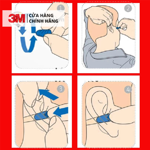 Nút tai dạng bọt xốp không dây giảm ồn 3M 1100