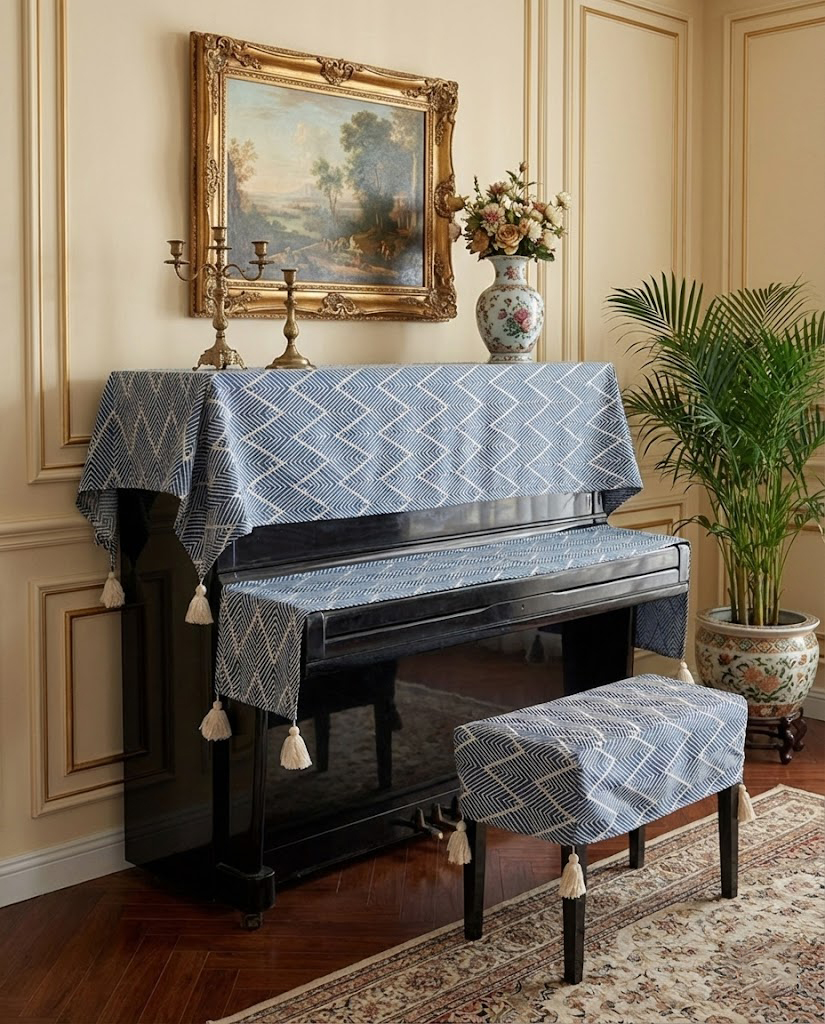 Khăn phủ đàn piano cơ đàn piano điện tử 88 phím sang trọng cổ điển trang trí giáng sinh noel năm mới Tết sinh nhật - Hàng chính hãng