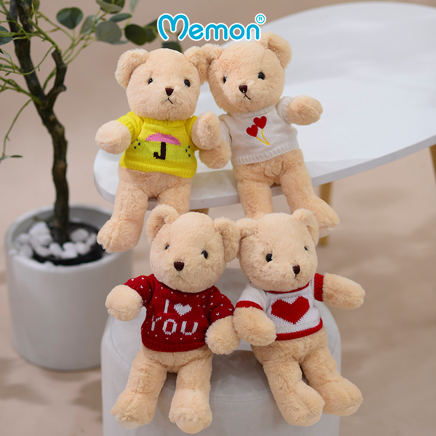 Gấu Teddy Aó Len 30cm Cao Cấp Memon, Gấu Teddy Qùa Tặng Dễ Thương