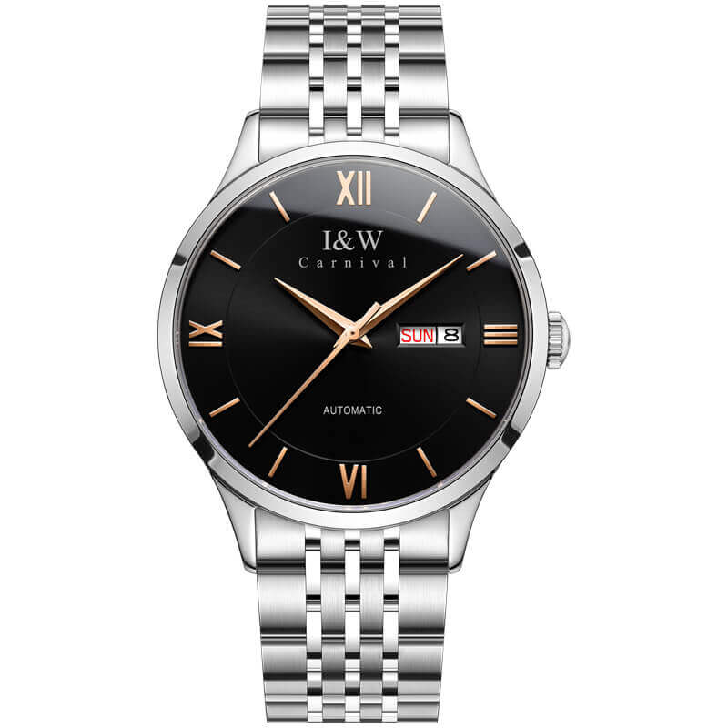 Đồng hồ nam chính hãng IW CARNIVAL IW510G-3 Kính sapphire ,chống xước ,Chống nước 30m ,Bảo hành 24 tháng,Máy cơ ,dây kim loại thép 316L không gỉ, thiết kế đơn giản dễ đeo