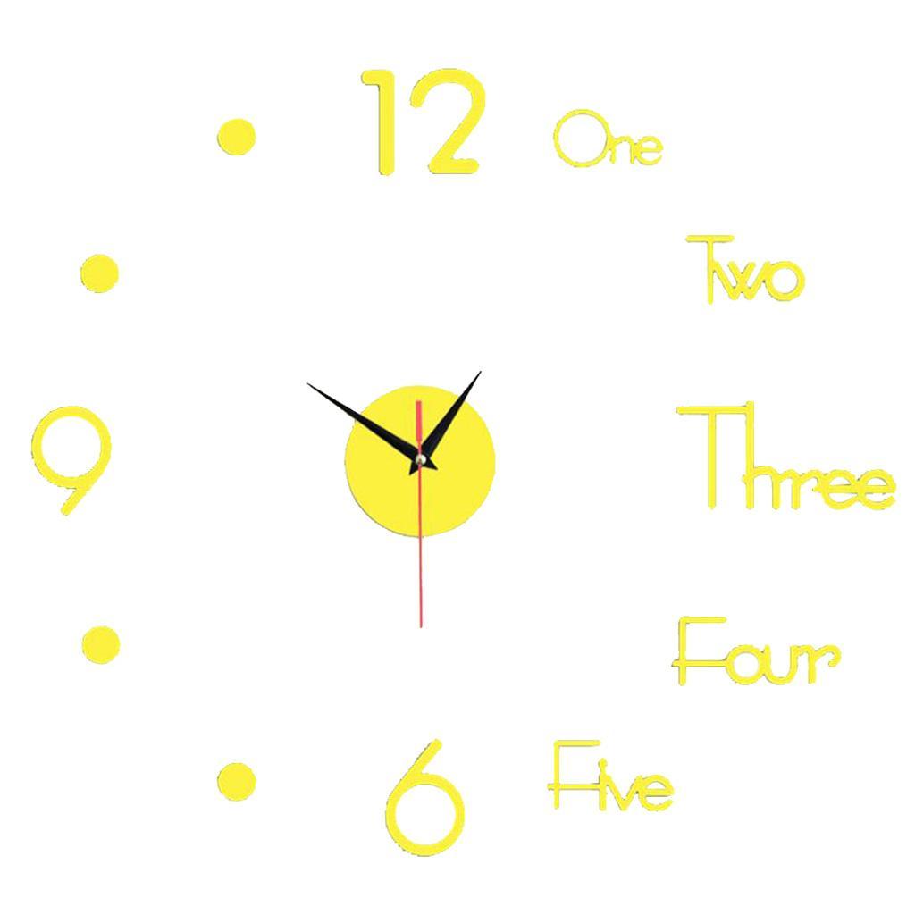 Silent Decorative Wall Clock Punching-free for Study Room Kitchen Black_S