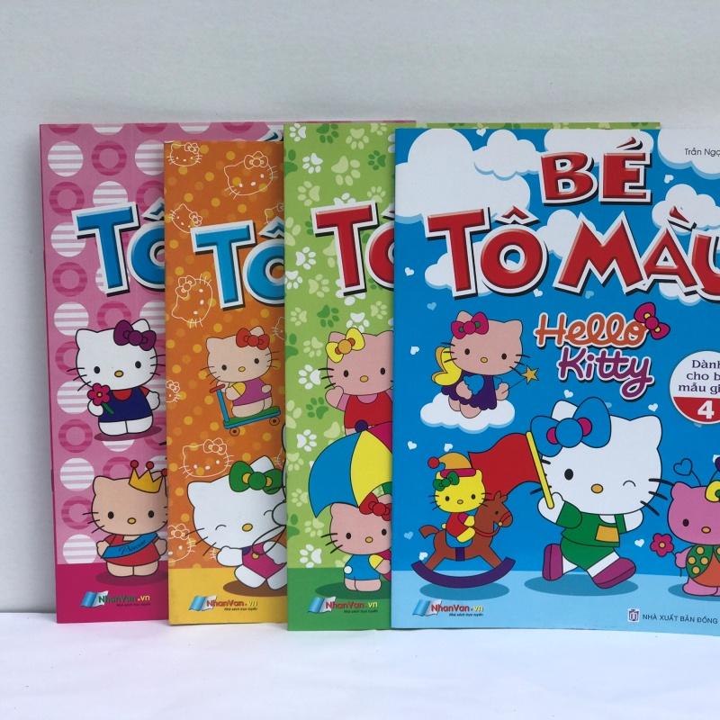 Combo 4 tập /vở bé tô màu helo kitty