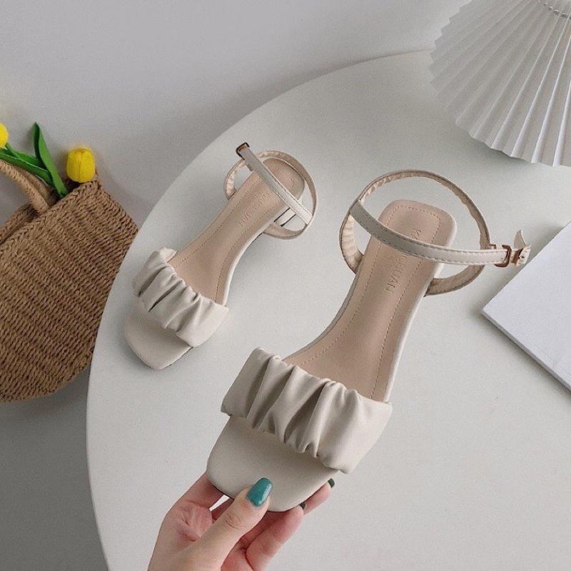 Sandal cao gót 4cm mẫu mới quai ôm chân thiết kế Hàn Quốc siêu xinh S46